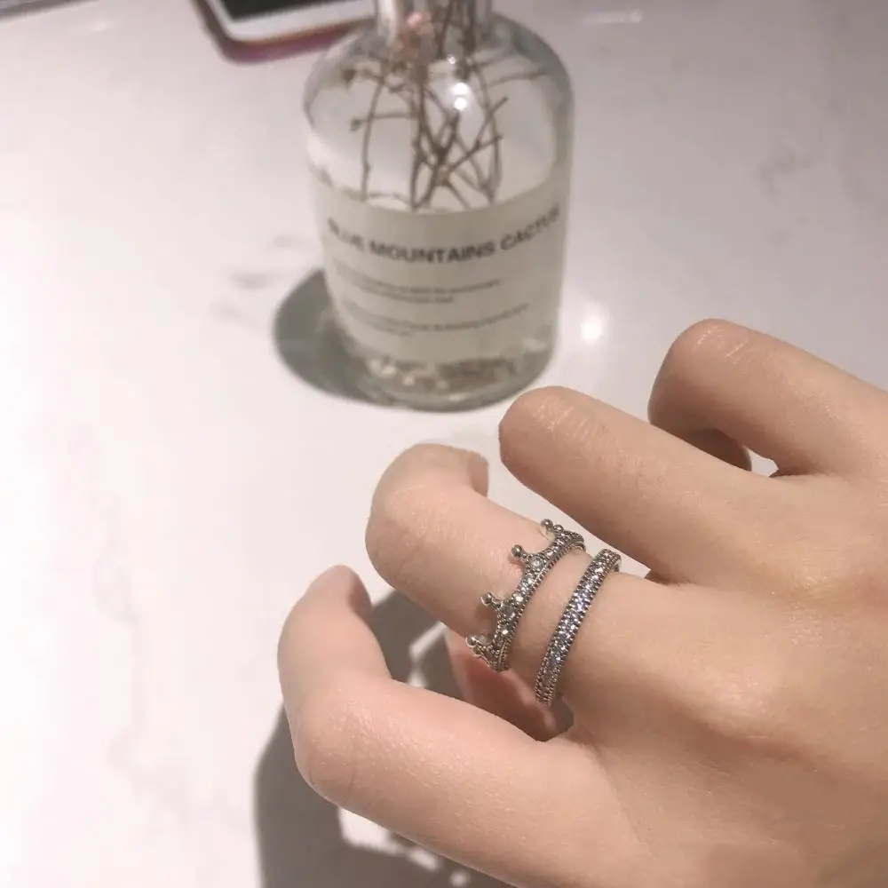 Women Wedding Ring Jewelry Silver Zircon Finger Ring