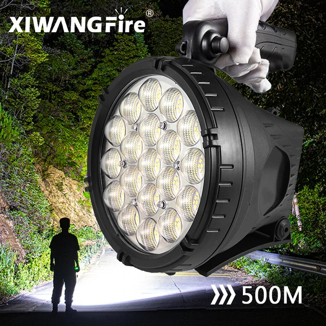 4 * T6 LED lamp beads portable spotlight flashlight searchlight powered by  4 18650 batteries