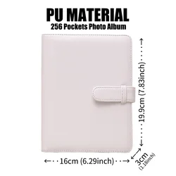 Compact Photo Album with 256 Pockets for Instant Film Memories (Clay White)