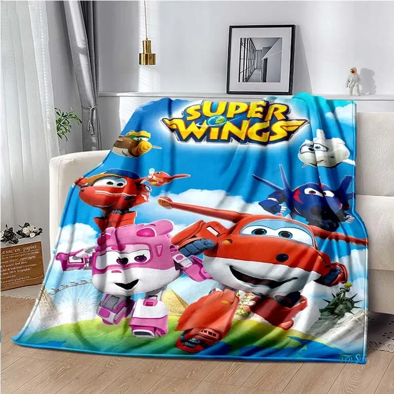Cartoon Anime Super Wings Throws Blanket for Bedding Picnic Kid Super Soft Cute kawai high quality Flannel Blanket birthday gift 3