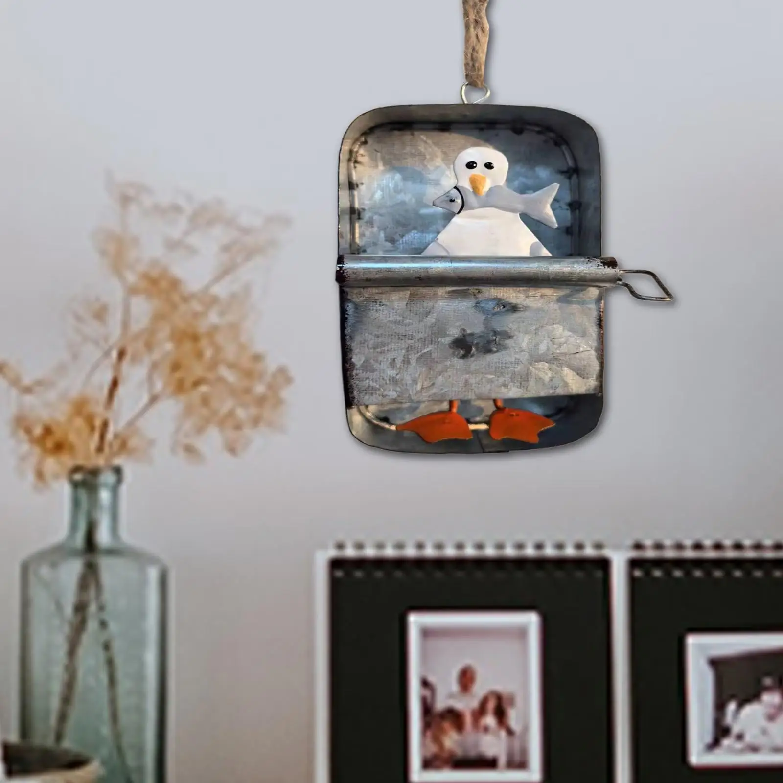 Penguin Ornament Unique Funny Metal Tree Pendant Penguin Decoration for Homes Entertainment Areas Businesses Door Displays Walls