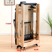 Folding Pilates Reformers machine Yoga studio Training gym Fitness oak wood Foldable Pilates bed home use pilates equipment 2