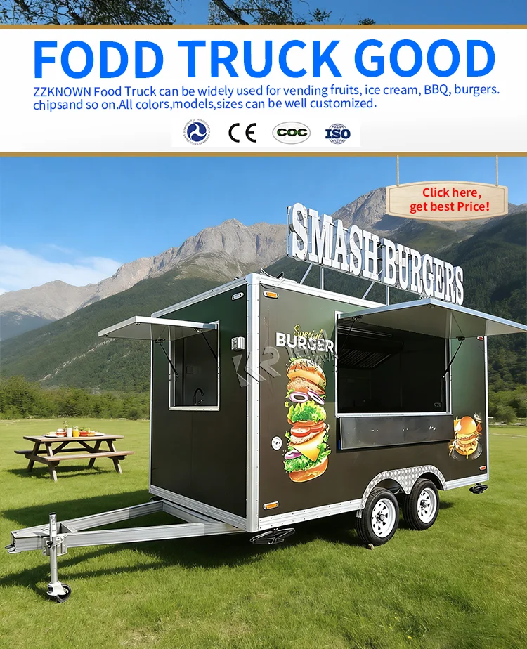 Maßgefertigter Food-Truck-Anhänger mit Edelstahlgrill kaufen