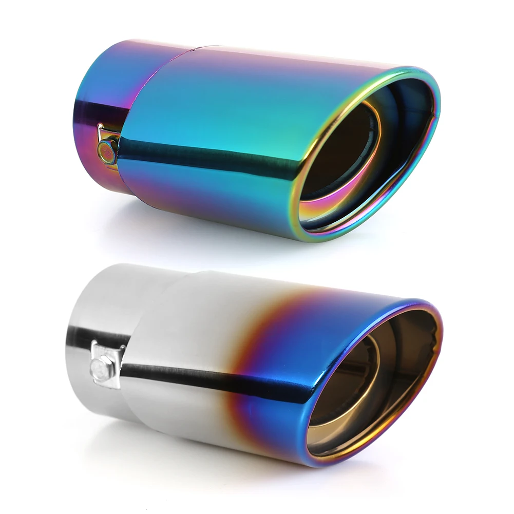 Car Exhaust Tail Pipe Interface 63mm Single Outlet Universal Car Exhaust Tip for 1.5L-2.2L