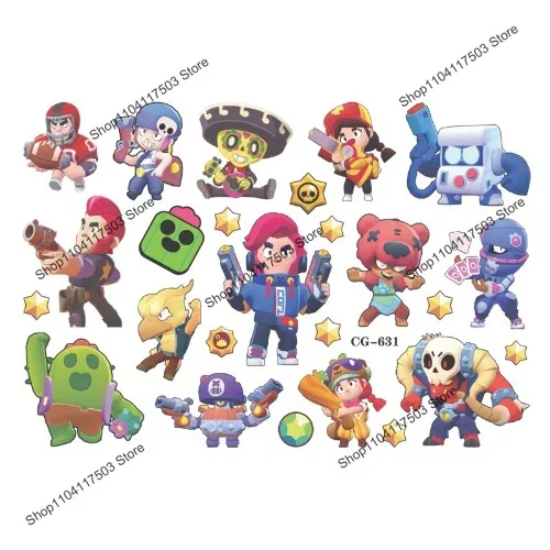 Game Series Tattoo Stickers Waterproof Cute Sticker Cartoon Kids Girls Christmas Birthday Gift Reward Toy