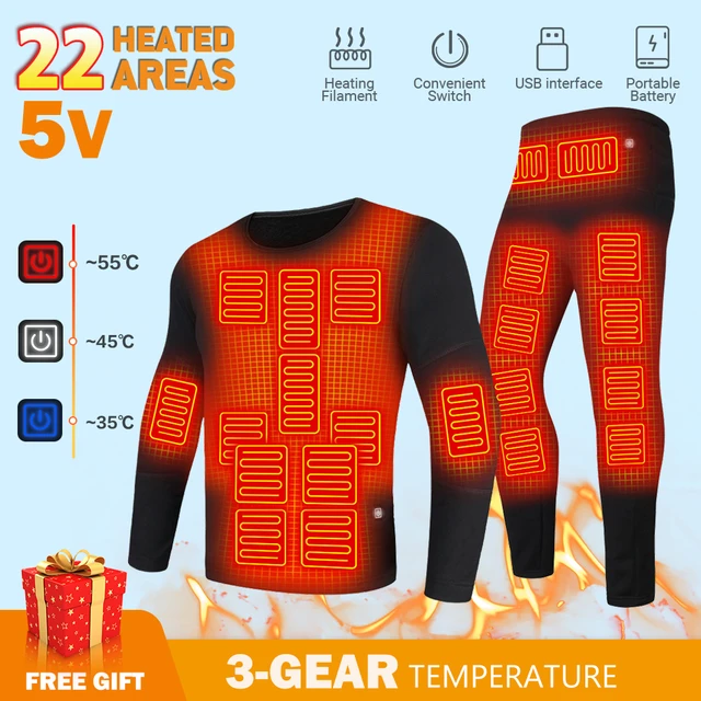 Sous-vêtements thermiques chauffants électriques USB pour hommes, veste  métropolitaine, vêtements de moto, hiver - AliExpress