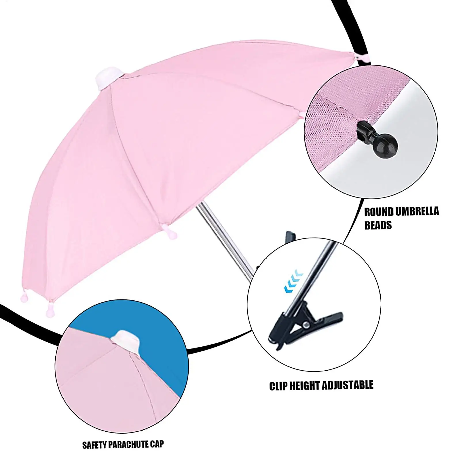 2025 new Cell Phone Umbrella Holder with Clip for Sun Shade, Creative Mini Umbrella Phone Stand, Stylish Holder