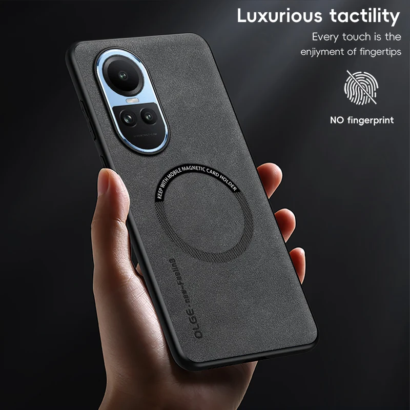 Premium Sheepskin Magnetic TPU Soft Edge Anti-Drop Phone Case