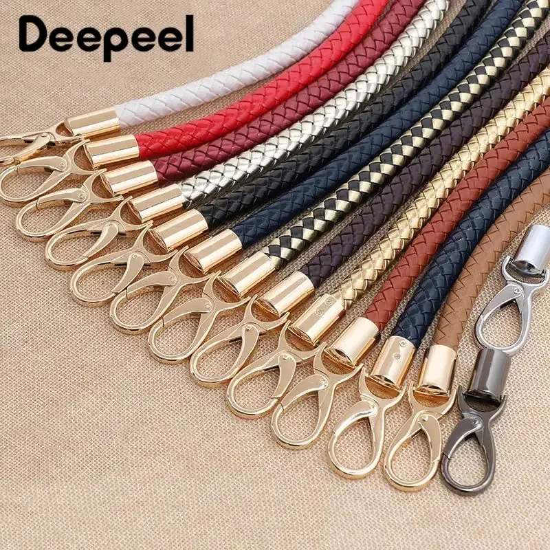 1Pc Deepeel 30-60cm Colorful PU Leather Bag Straps Purse Handbag Handles Gold Chain Buckle Weave Sling DIY Handmade Accessories 1pc deepeel 30 60cm colorful pu leather bag straps purse handbag handles gold chain buckle weave sling diy handmade accessories