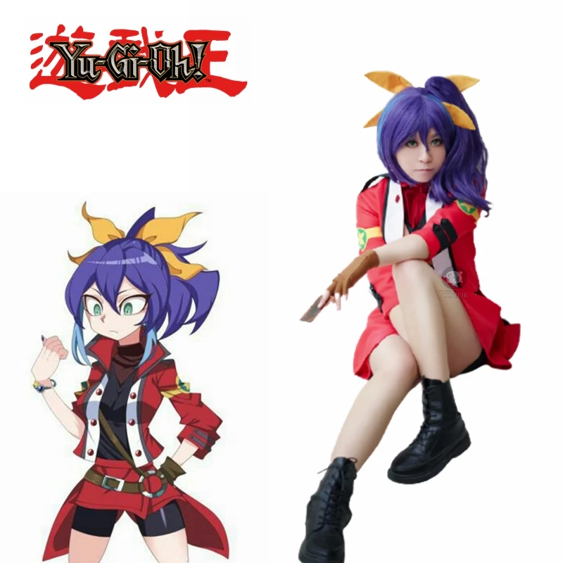 

Yu-Gi-Oh Серена Селена Селина красный пиджак + рубашка + юбка полный комплект Косплей Костюм Любой размер давать тиару