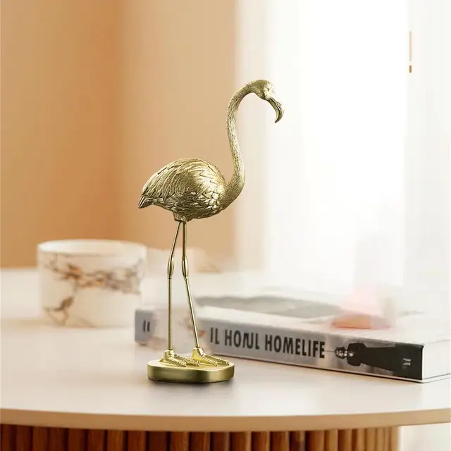 NordicStyle 高級ゴールデンフラミンゴ置物ホーム樹脂装飾工芸品 NordicStyle 高級ゴールデンフラミンゴ置物ホーム樹脂装飾工芸品