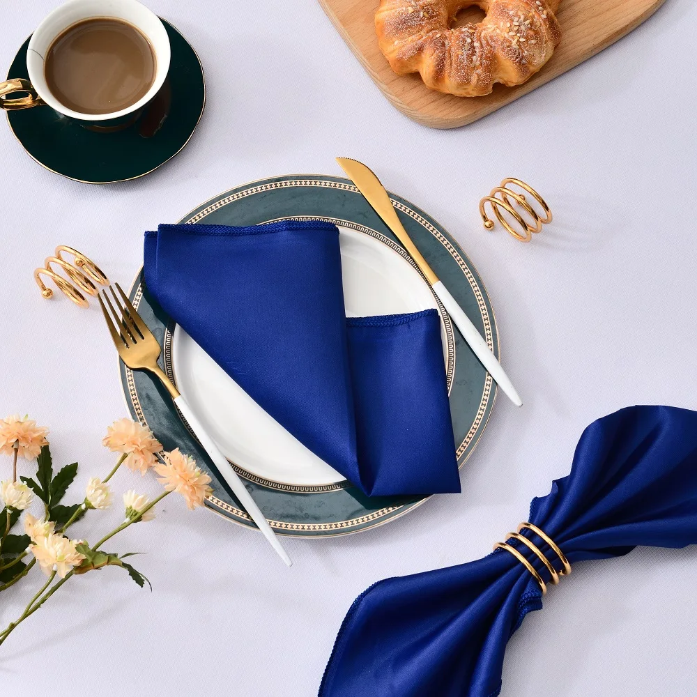 12pcs Hemstitched Square Napkins 30x30cm Satin Cocktail Napkin for Party Wedding Table Cloth Soft Kitchen Dinner Napkins