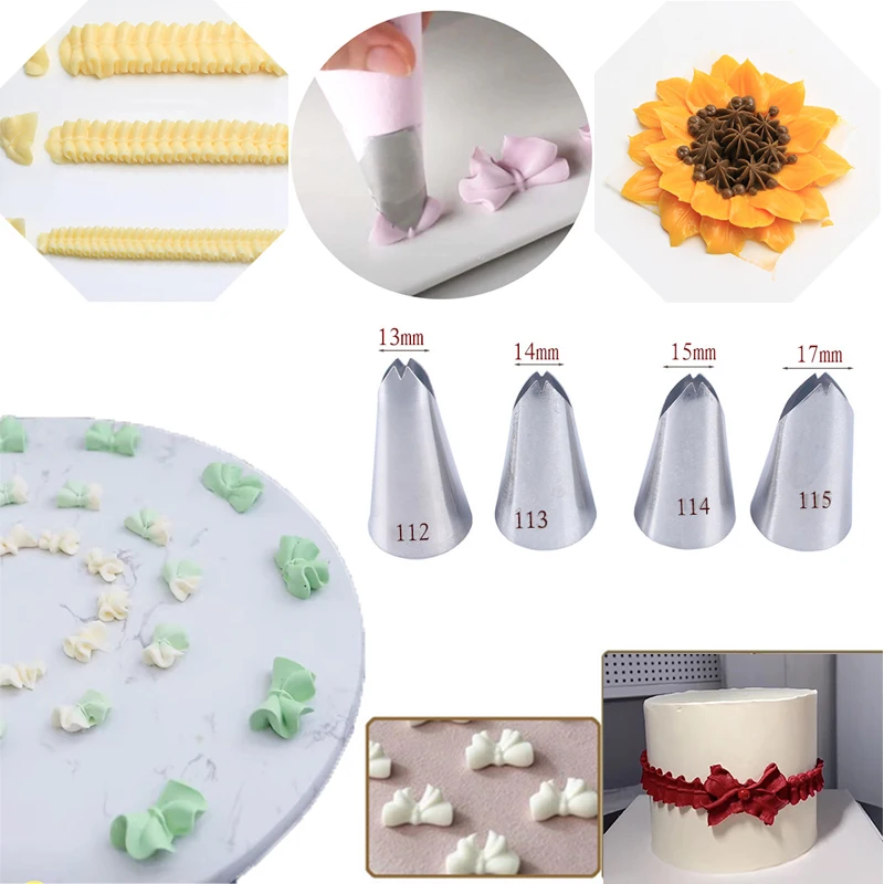 Cream Nozzles Stainless Steel Piping Tips Cake Decorating Tools Cookies  Cupcake Icing Tips Pastry Socket Baking Set