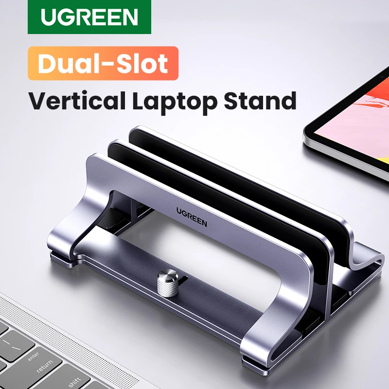 UGREEN Vertical Laptop Stand Holder Foldable Aluminum Notebook Stand Laptop Tablet Stand Support