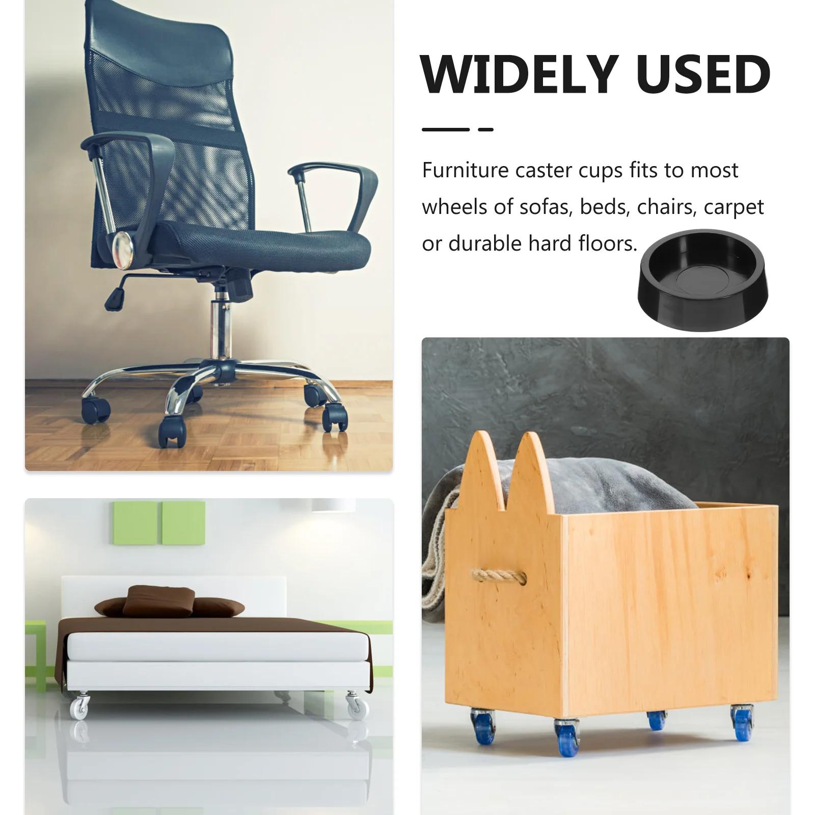 라운드 영역 러그 캐비닛 바퀴 바닥 매트, 미끄럼 방지 백 베이비 캐리지 캐스터, 스토퍼 의자 쿠션 침대, 사무실 가구, 4 개