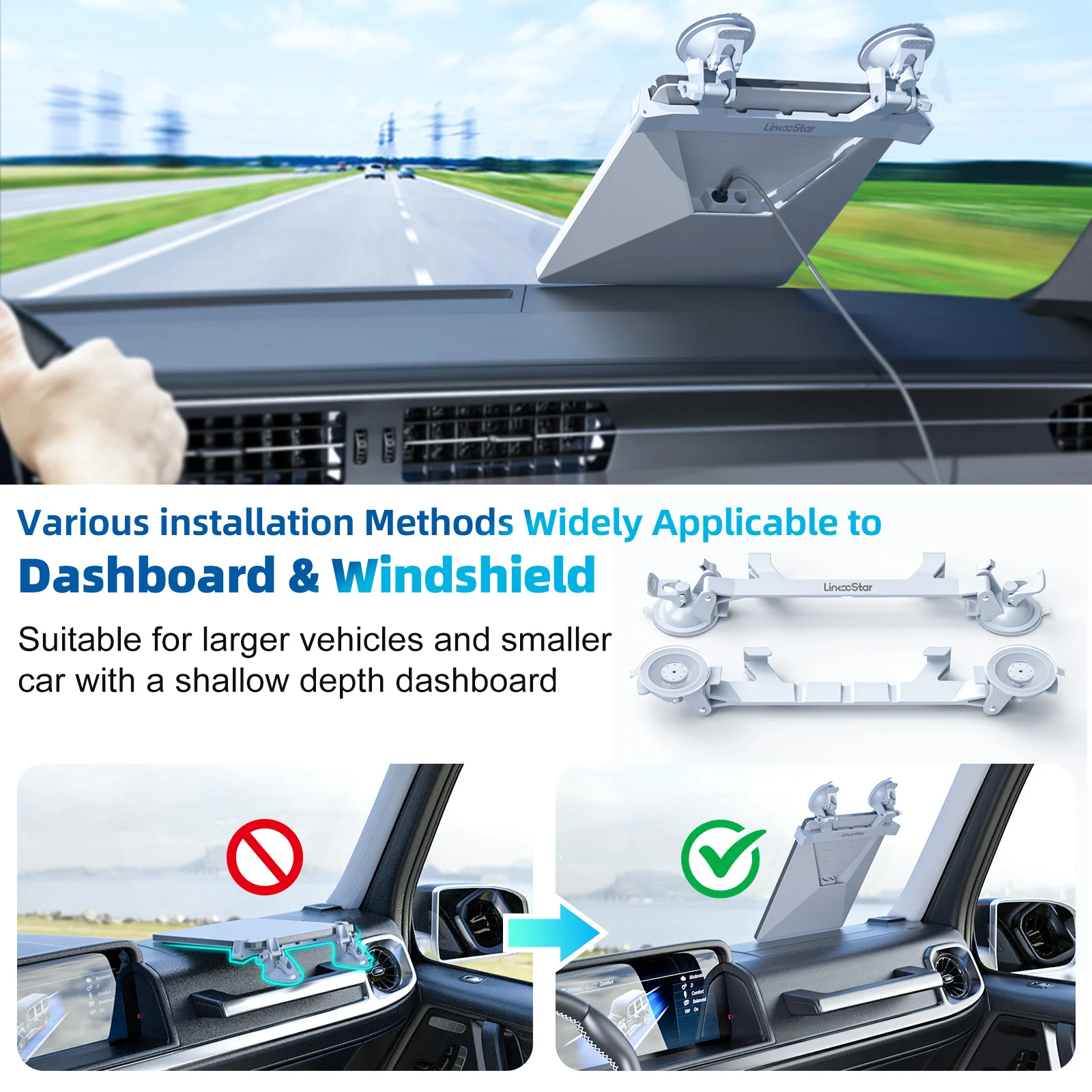 Suction Cups and Brackets 4 Suction Cups 2 Brackets for Starlink Mini Mount on RVs, Boats