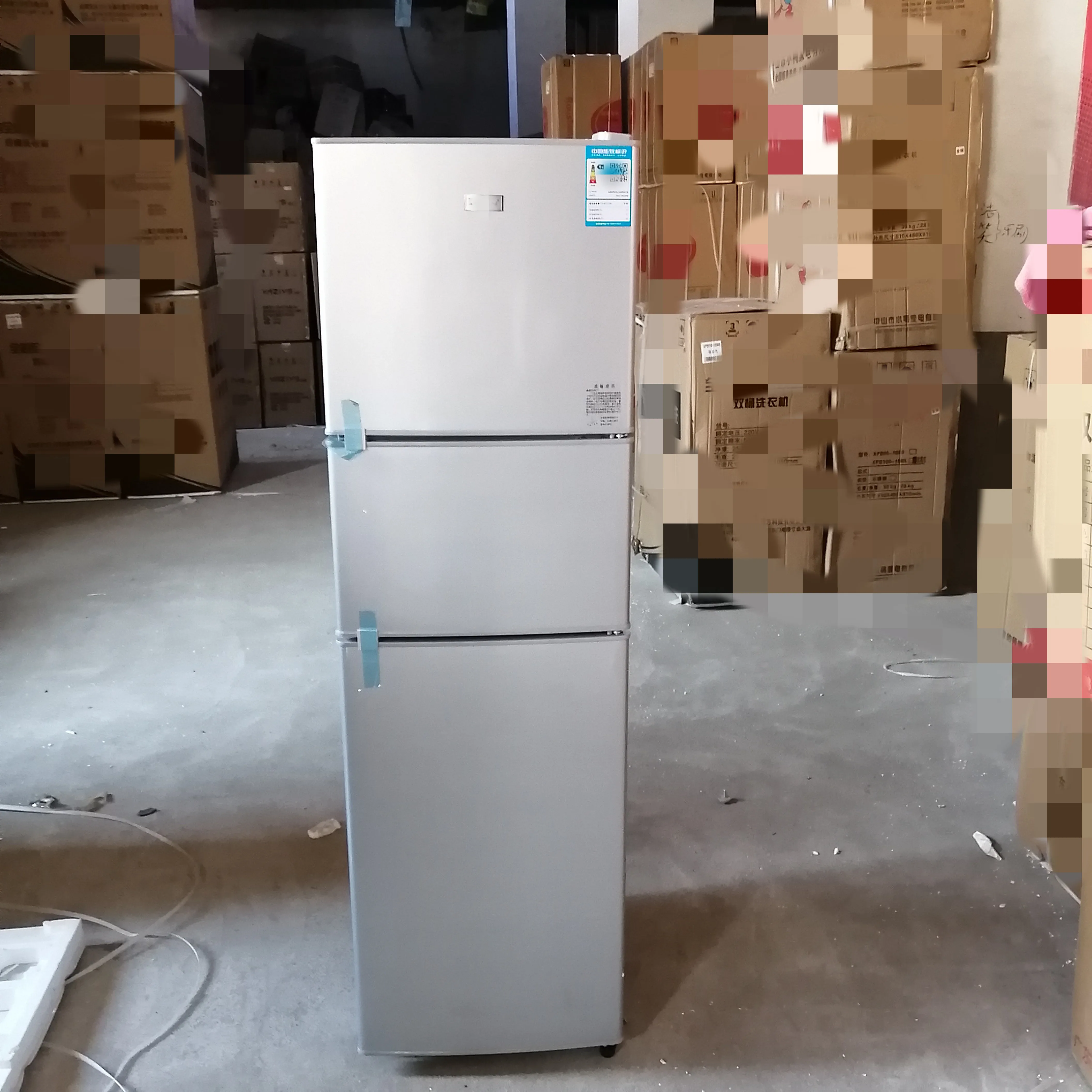 206 litre three-door refrigerator Home freezer Bottom freezer Large capacity refrigerator factory sales price is cheap BCD-206 3