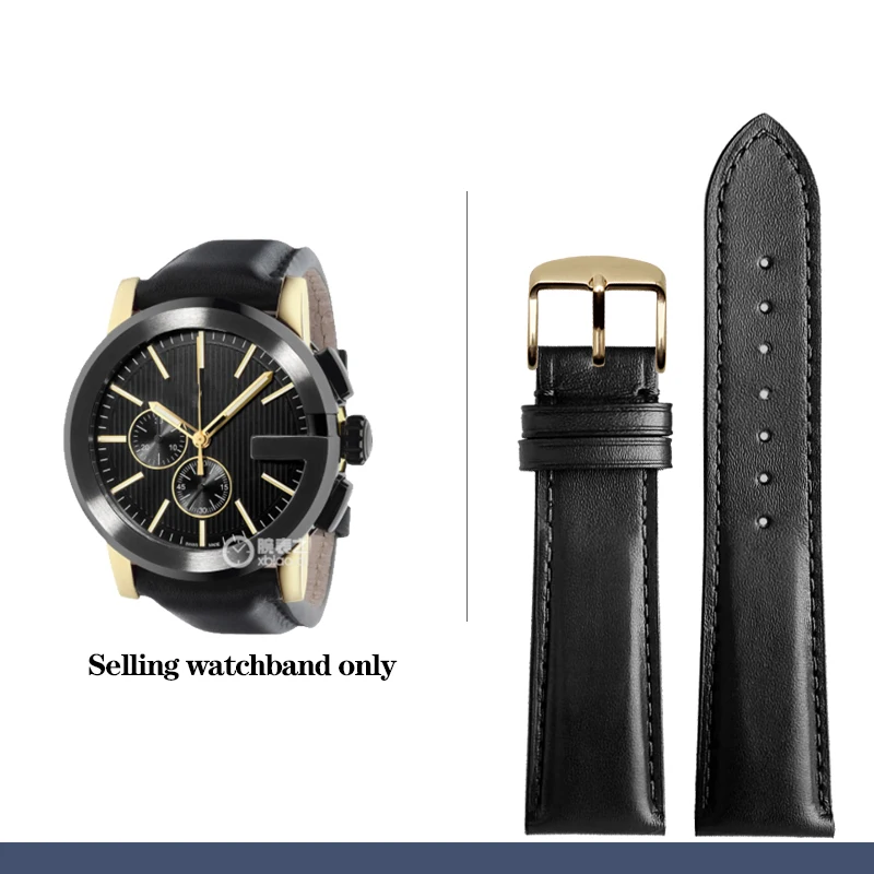 thumbnail image 1 of Correa de reloj de piel de vaca de alta calidad GC para Gu-c-ci, correa de cuero YA101202 YA101203, pulsera de reloj Citizen para hombre y mujer, color negro, 23 mm, 1 of 5