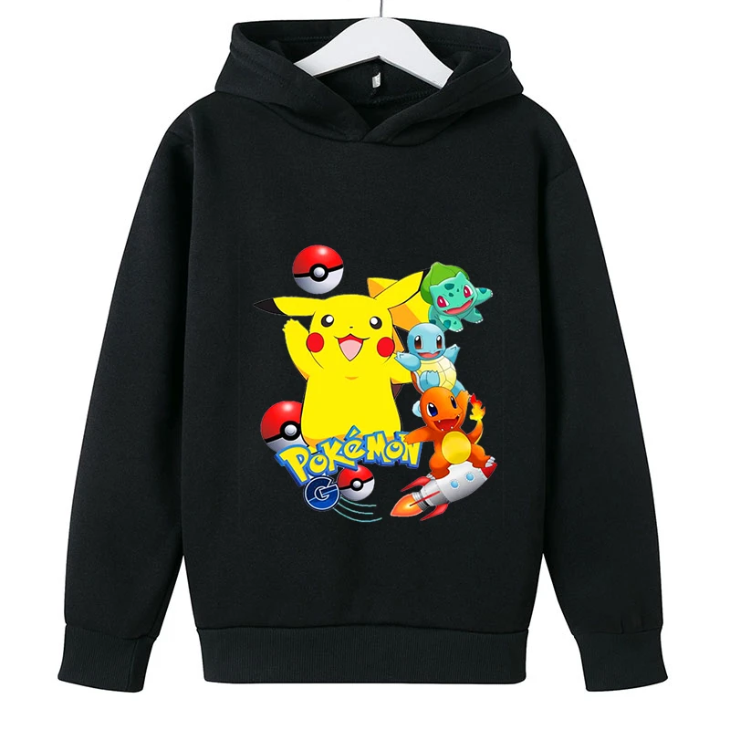 

2024 Pokemon Hoodies Kids Clothes Girls Clothing Tops Boys Sweatshirt Pikachu Long Sleeve Pullovers Streetwear Pokemon Figures