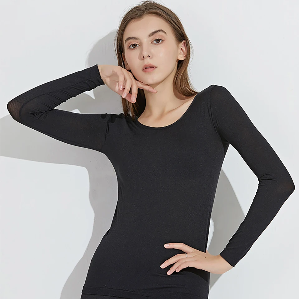 Winter Thermal Heated Underwear For Women Long Johns Set Thermo Clothing Top Tights Cold Weather Warm Bottoming Lingerie Suit
