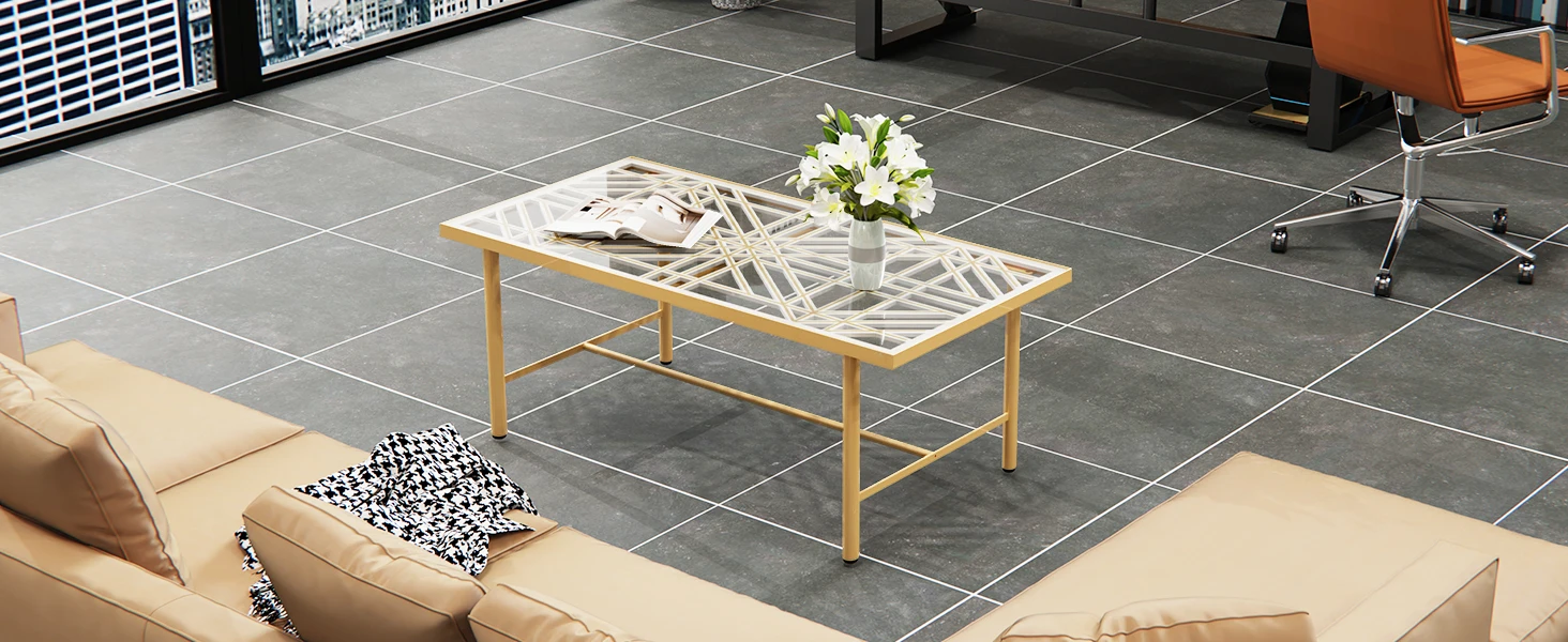 clear table rectangular coffee table