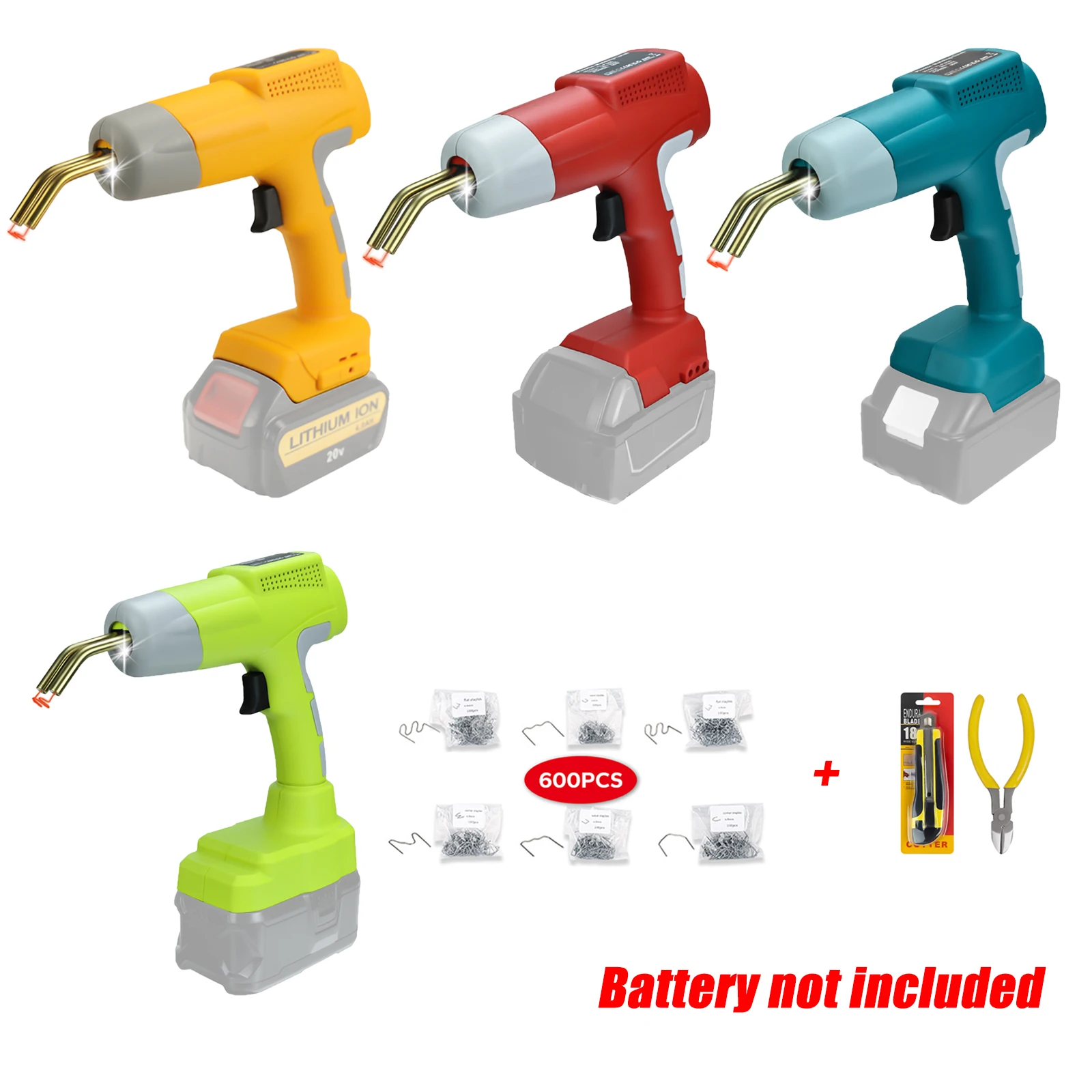 80W Welding Gun for Milwaukee/Dewalt/Makita/Ryobi 18-20V Li-ion Battery Car Repair Nail Welding Wire Tool Plastic Welder Torch