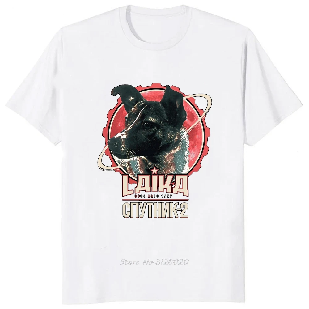 Laika UDSSR Lustige Cartoon Hund T Shirt Hip Hop Harajuku Stil Gedruckt Männer Kleidung Tees Streetwear Hipster Lose Weiche Tees T-shirt – Detail 19