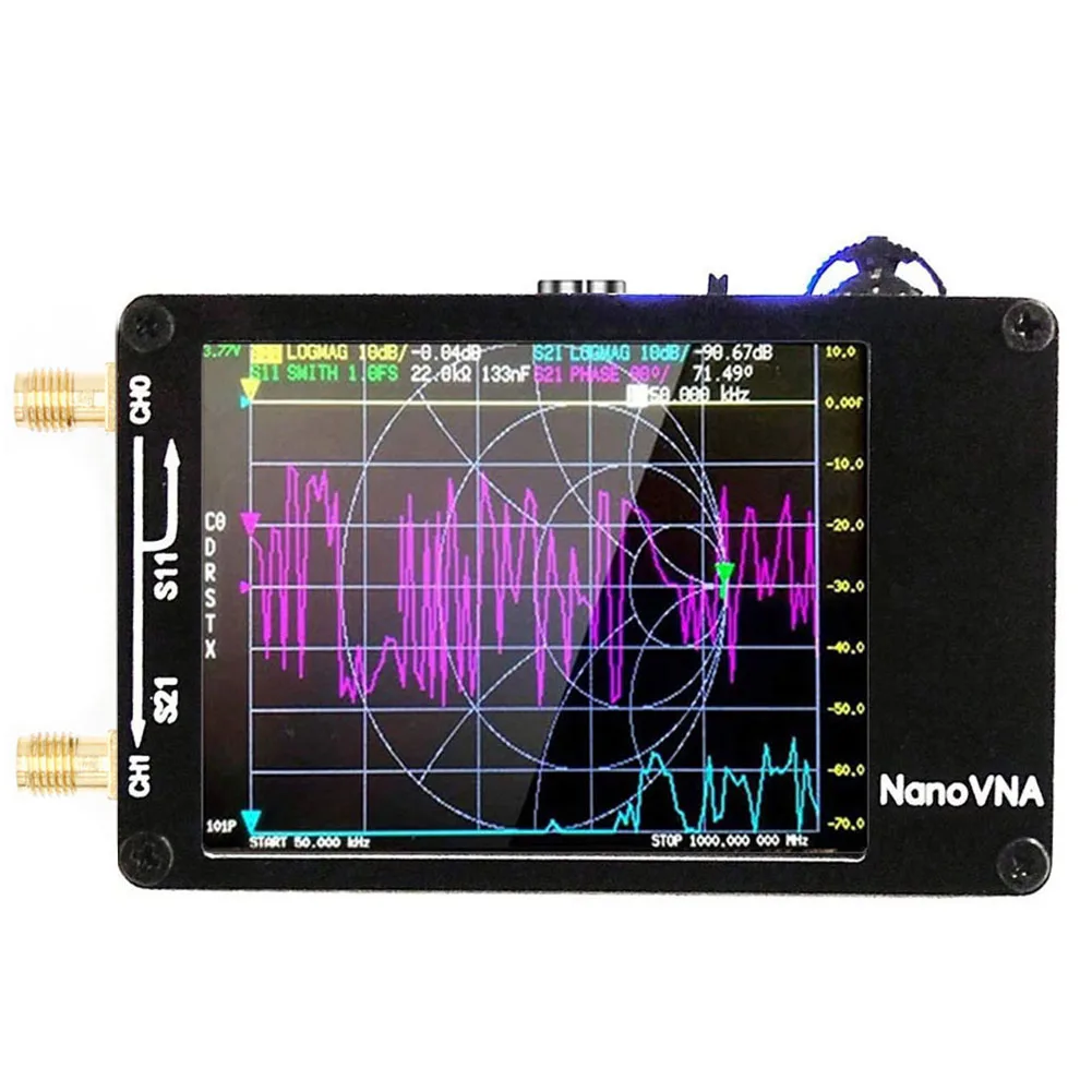2.8 Inch NanoVNA-H Vector Network Antenna Analyzer 10KHz-1.5GHz MF HF VHF UHF Supprt 32G Digital Nano VNA-H Tester