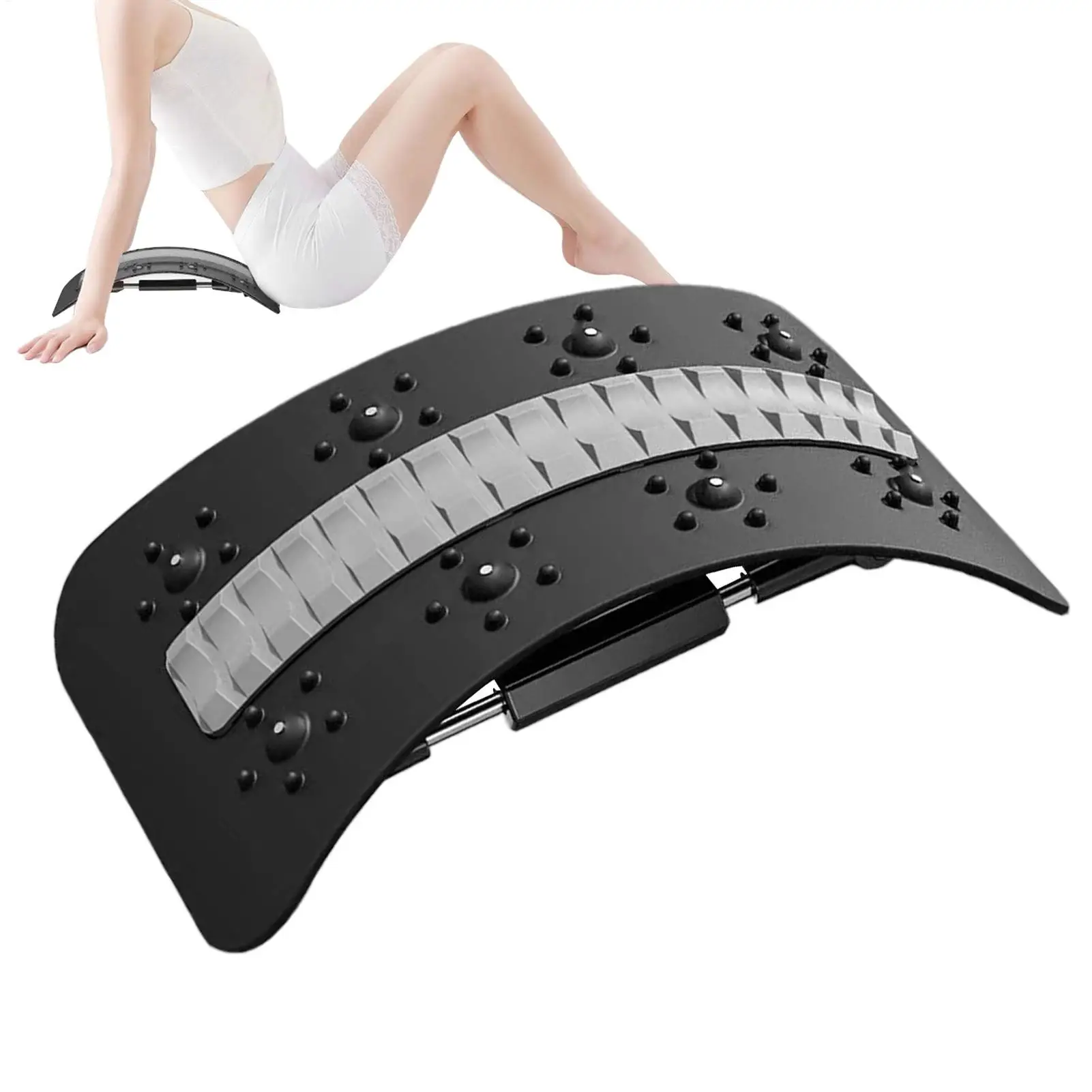 Back Stretcher Adjustable Back Stretcher Massager Waist Support Relieving Board Lower & Upper Back Support for Workout Recovery