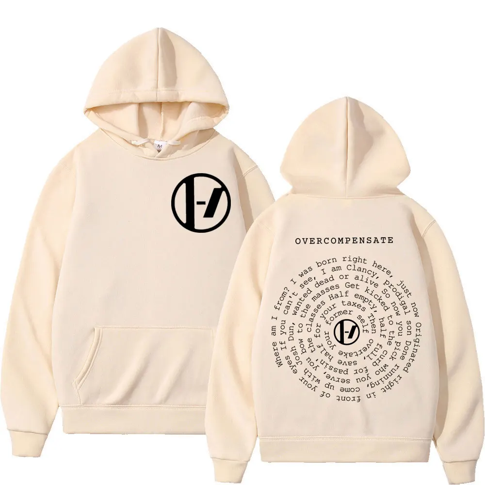 Hoodie Twenty One Pilots Overcompensate Print Men Women Rock Hip Hop Oversized Pullovers Fashion Casual Long Sleeve Sweatshirt zip up hoodie fleece hoodies print hoodies