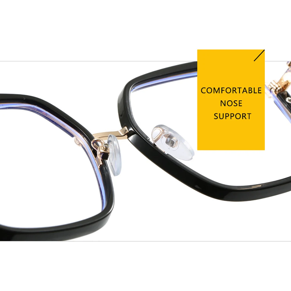 Large Frame Eyewear Uv Computer Optical Eyewear Square Glasses Frame Stylish Unisex Anti Blue Light Glasses For Cycling Stage