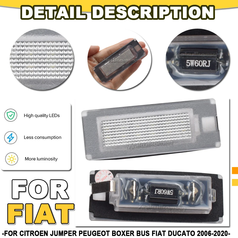 COBO Left Hand Rear Number Plate Light For Fiat Ducato Tipper - OE Certified Replacement