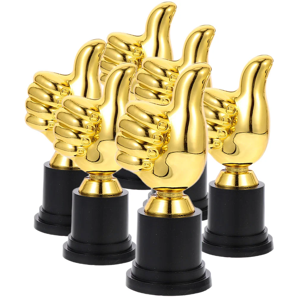 Plastic Trophy Toys 6 Pcs Kids Thumb Shaped Competition Sports Football Award Champion Kindergarten Cup Model