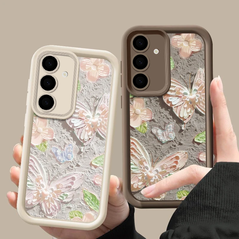 Elegant Oil Painting Butterfly Soft Phone Case Cover