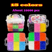 10000 Pcs Fuse Beads Craft Set, Creative DIY Kit with Storage Box, Pegboards, Ironing Paper Chain Accessories Colorful Crafts 1