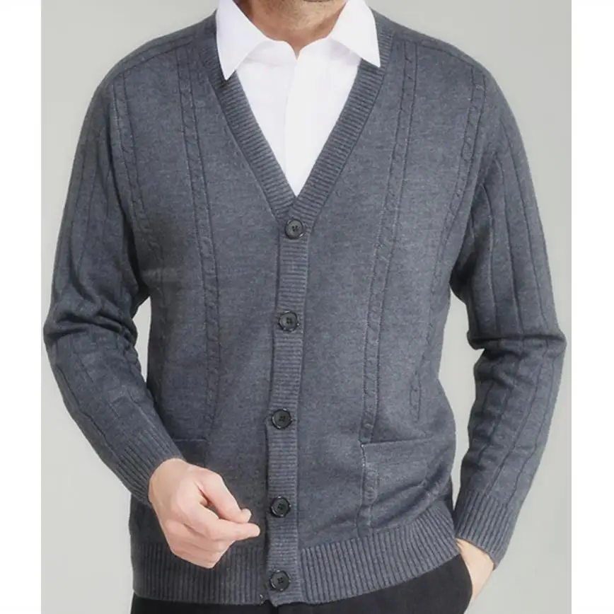 

2023 Mens Cardigan Luxury Fashion Brand Sweaters Males V-Neck Solid Color Street Fashion Wear Cardigan Male Sweaters B27