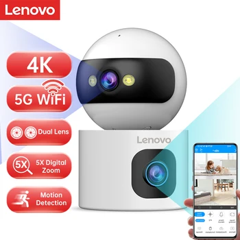 Lenovo 4K PTZ WiFi Telecamera Dual Lens Home Indoor CCTV Telecamera di sorveglianza Monitoraggio automatico Protezione di sicurezza Smart Baby Monitor