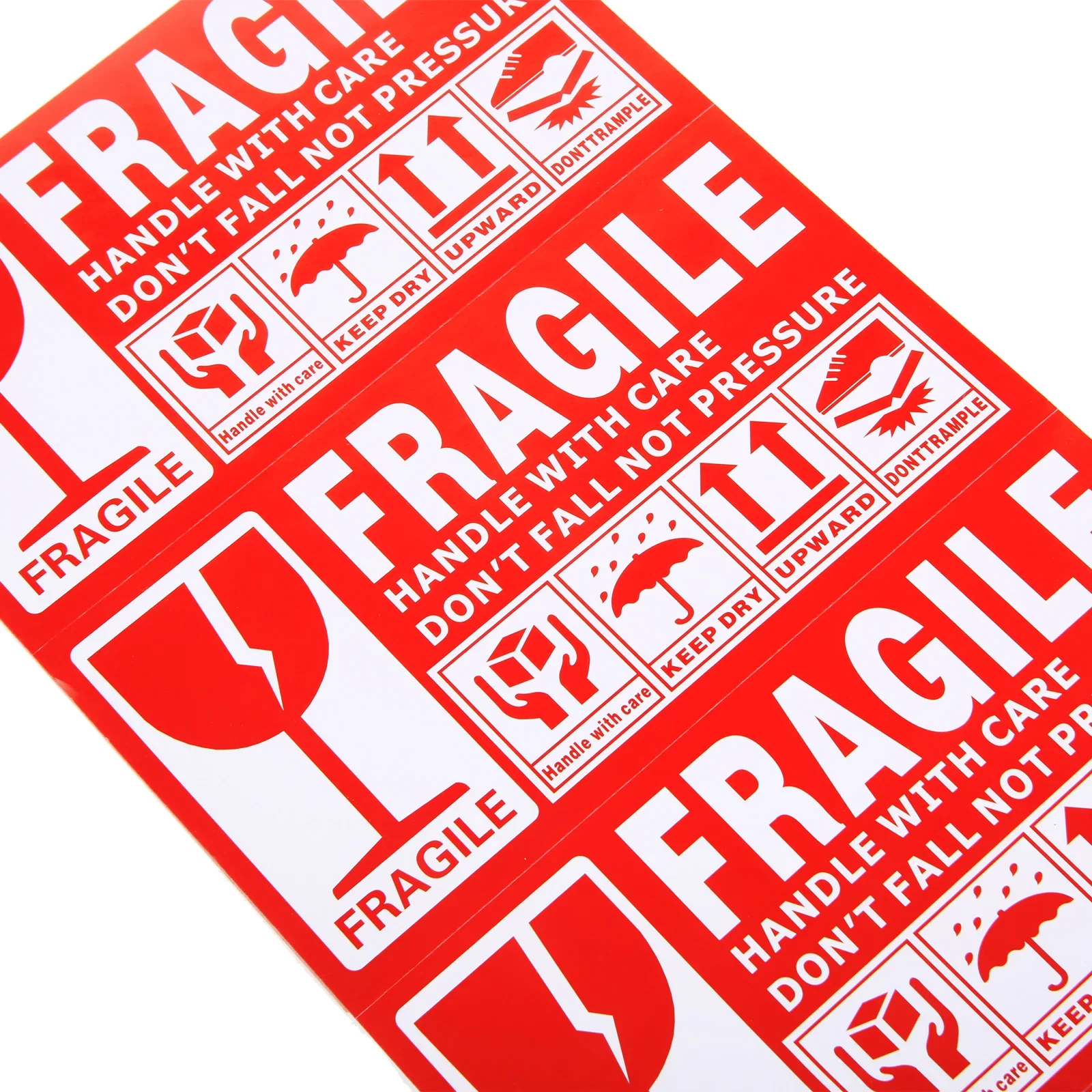 50pcs Fragile Warning Label Stickers Logistics Accessories Hazard Goods Handle With Care Warning Labels Express Label Adhesive