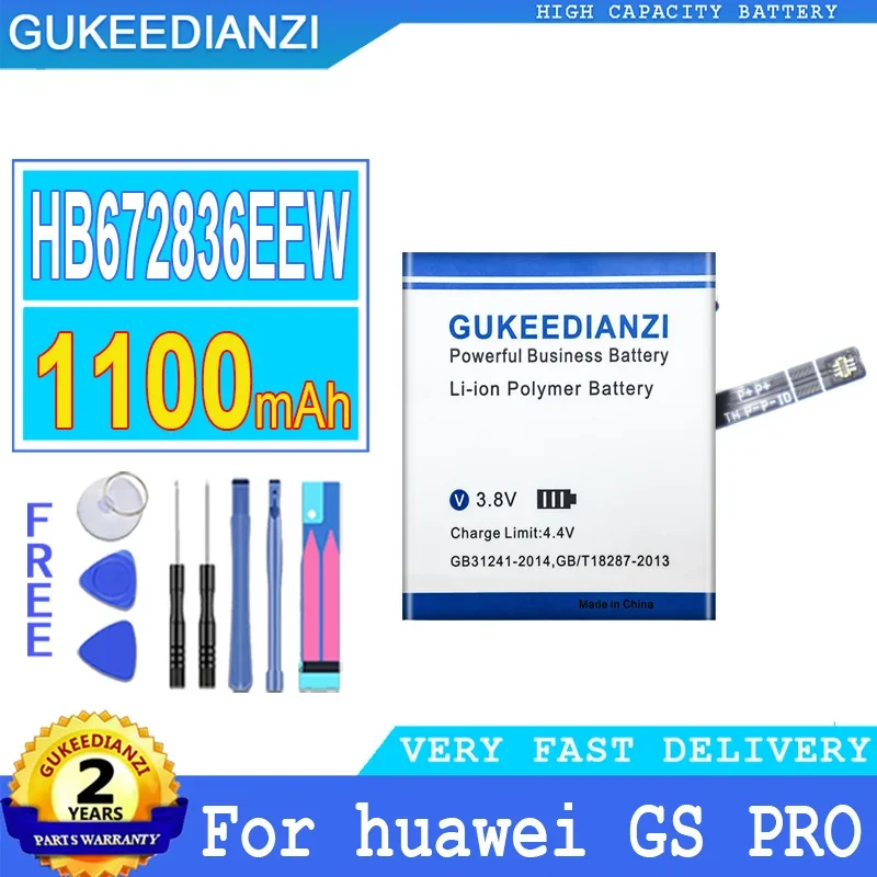 

Rechargeable HB672836EEW 1100mAh Mobile Phone Battery For Huawei GS Pro GSPro Watch Replacement Smartphon Batteries