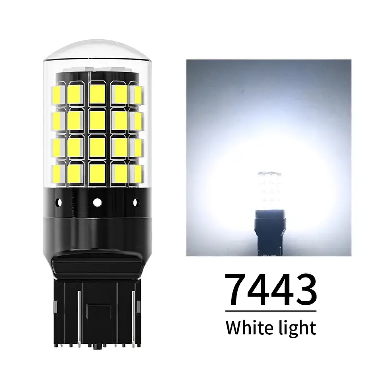 2pcs 1156 BA15S P21W BAU15S PY21W 7443 W21/5W T20 7440 W21W WY21W 1157 P21/5W BAY15D 54 LED Bulbs CanBus Lamp Turn Signal Lights - Image 12