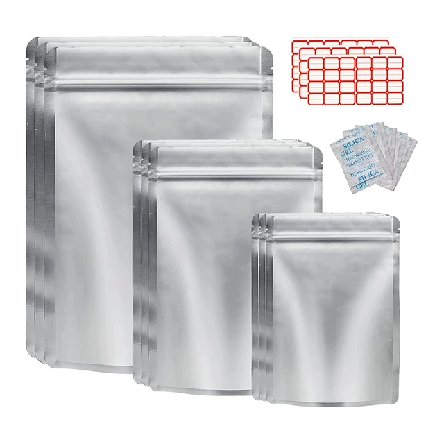 100pcs/lot Super Large aluminum foil bags heat seal packing food bag Silver Aluminum  Foil Mylar Bags Food Storage - AliExpress