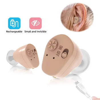 Sound Amplifier Hearing Aids Deaf Wireless Headset Handset Tool Ears Rechargeable In Ear With Battery Mini Listening Device