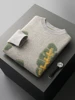 Jacquard Autumn Winter New Cashmere Sweater Men's Round Neck Pullover 100% Merino Wool Knitted Casual Fashion Retro Thicken Top 3