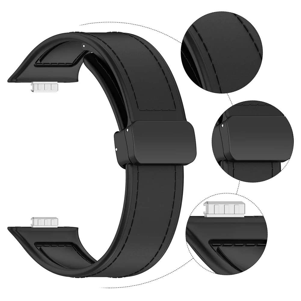 Premium Leather Magnetic Sport Strap for Smartwatches - Elegant Bracelet Accessory