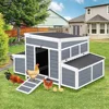 Chicken Coop, 56" Large Wooden Chicken Hutch with 6 Nesting Boxes, Outdoor Hen House Chicken Cages 6