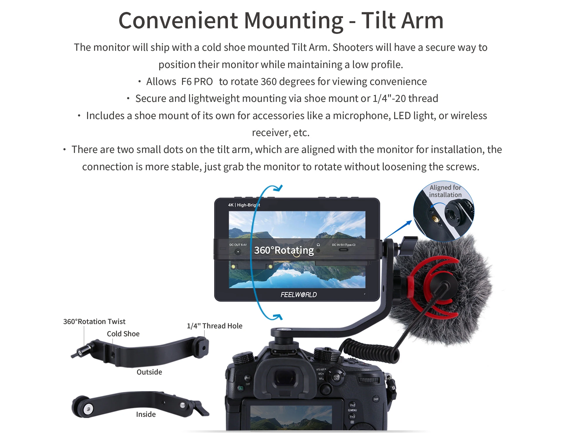 F6 Pro 5.5 Inch Touch Screen Filed Camera Monitor 1600nits High Bright 4K HDMI w