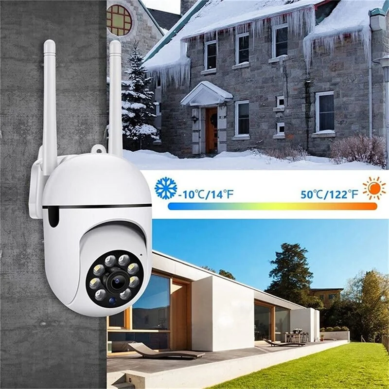 

Outdoor Security Cameras 2.4Ghz Wifi Cameras 1080P Dome Surveillance Cameras For Home Security, 360° View, 2-Way Audio