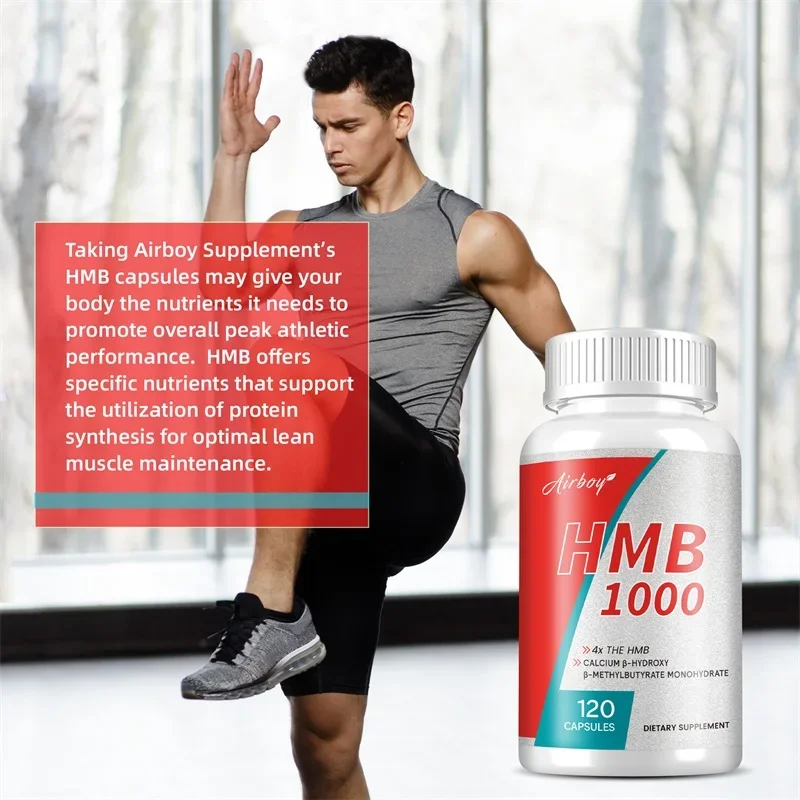HMB Male Energy Booster-for Increased Muscle Mass and Athletic Strength, Energy Supplement, Endurance, Non-GMO