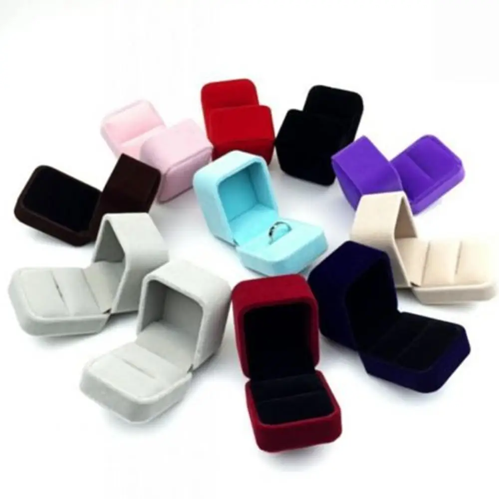 Jewelry storage box Velvet Jewelry Box Ring Holder Gift Packaging Marriage Storage Organizer Earring Display