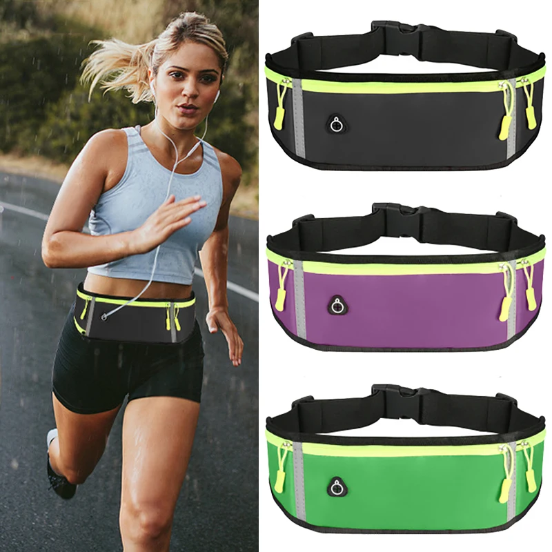 Waterproof Waist Bag Men Women Zipper Fanny Pack Outdoor Sport Crossbody Bag Riding Running Mobile Phone Wallet Canvas Chest